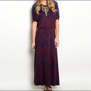 A flowy maxi dress with sheer back panel
